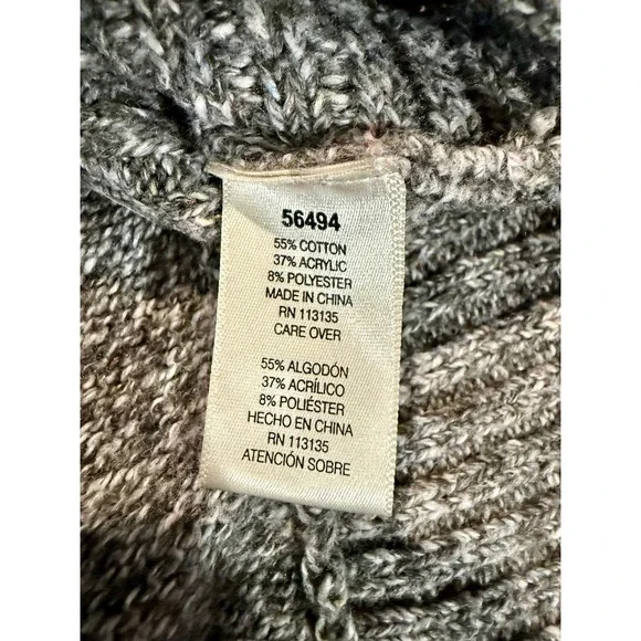 Leo & Nicole Womens Gray Cowl Neck Long Sleeve Knit Pullover Sweater - Picture 9 of 11